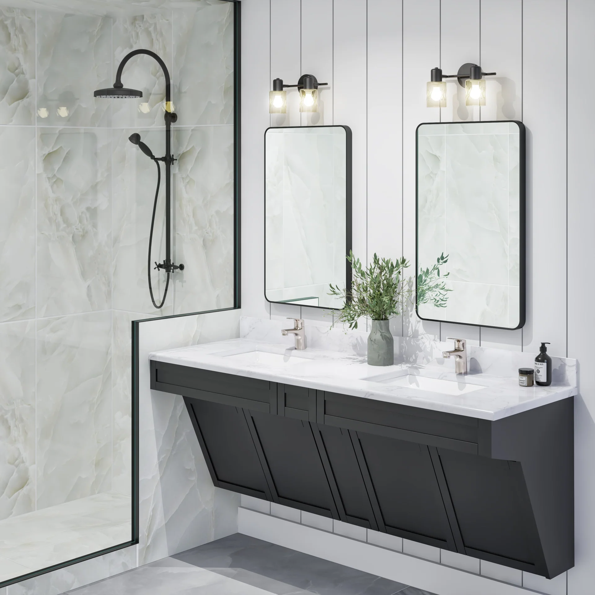Standardized commercial restroom layout